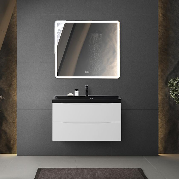 Тумба под раковину подвесная BelBagno Marino 90 см bianco lucido MARINO-900-2C-SO-BL-P (детальная фотография), в наличии