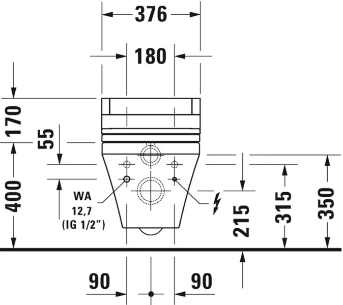 Унитаз подвесной с вертикальным смывом, без смывного обода, SensoWash Duravit Durastyle 2542590000 (детальная фотография), нет в наличии index_1