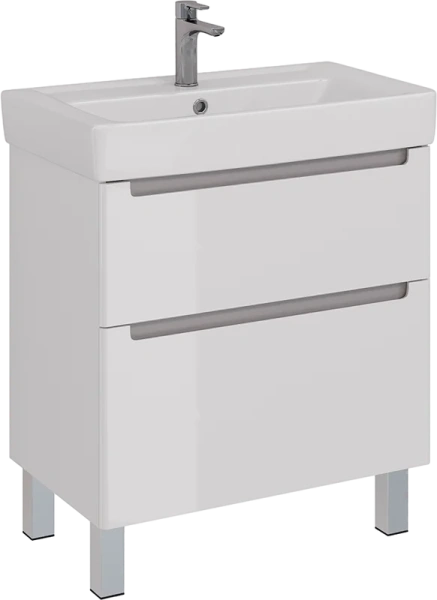 Тумба с раковиной Lemark Buno LM04B80T 80 см с двумя ящиками (детальная фотография), в наличии, нет в наличии