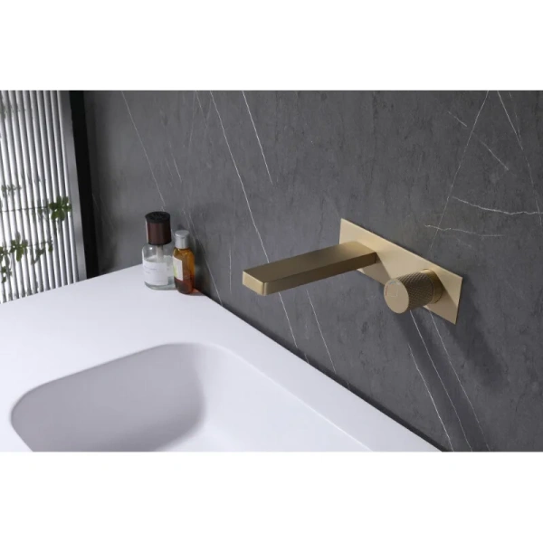 Смеситель для раковины Abber Rund золото матовое AF8712G (детальная фотография), современные, hi-tech, декорированные