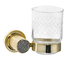 Стакан для ванной Boheme Royal Cristal золото, черный кристалл