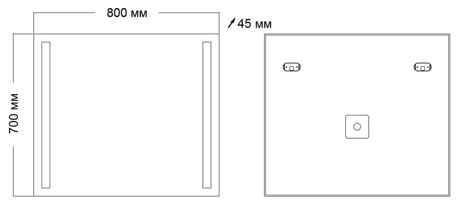 Зеркало с подсветкой Grossman Norma 80 см прямоугольное 108070 (детальная фотография), по запросу
