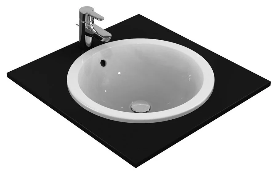 Раковина Ideal Standard Connect 48 см круглая встраиваемая E505301 (детальная фотография), встраиваемые (в столешницу), пристенные