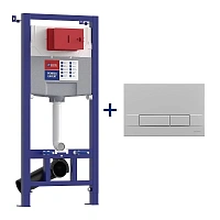 Инсталляция для унитаза Lemark Peneda Expert клавиша хром матовый