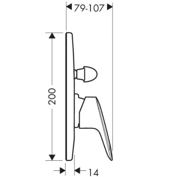 Смеситель для душа Hansgrohe Logis 71409000 (детальная фотография), для ванны