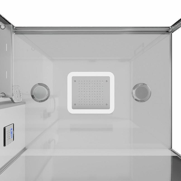 Душевая кабина Black&White Galaxy 160x85 см c паром 889000 (детальная фотография), пристенные, без гидромассажа, c тропическим душем, с вентиляцией, с крышей, с радио