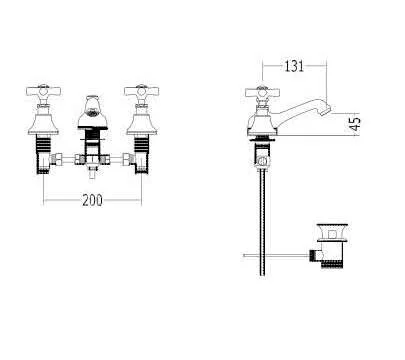 Смеситель для раковины Devon&Devon Austin UTAU900 (детальная фотография), для раковины