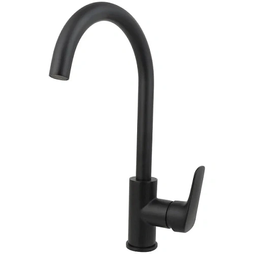 Смеситель для кухни Акватек Вега полукруглый излив черный матовый - фото 1