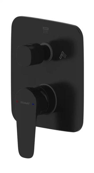 Смеситель для душа Bravat Source черный матовый PB8173218BW-2-ENG (детальная фотография)