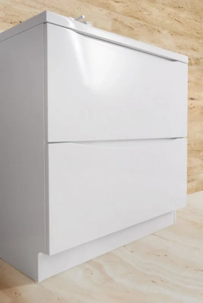 Тумба под раковину напольная BelBagno Marino 60 см с двумя выкатными ящиками, bianco lucido MARINO-600-2C-PIA-BL-P (детальная фотография)