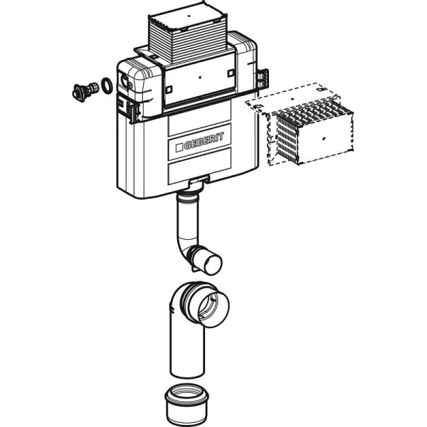 Бачок скрытого монтажа Geberit Omega 12 без клавиши 109.050.00.1 (детальная фотография), в наличии