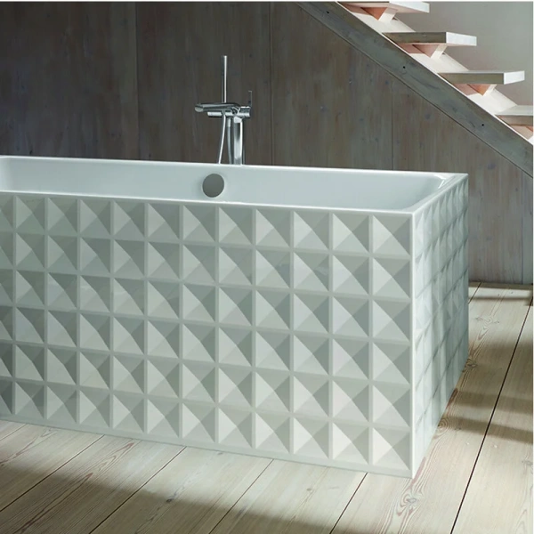 Ванна стальная Bette Loft Ornament 181 x 81 х 42 см, с шумоизоляцией, с декоративными панелями с объемным тиснением, для стандартного слива-перелива, белый, М3172-000 CFXX6A (детальная фотография), современныe, hi-tech