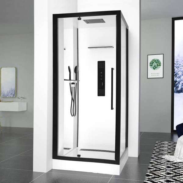 Душевая кабина Black&White Galaxy G8022 90x90 см профиль черный матовый 8022000 (детальная фотография), квадратные