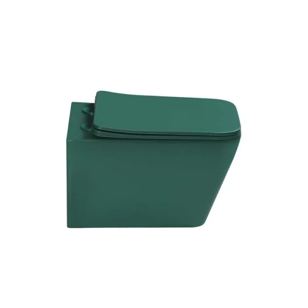 Унитаз подвесной SantiLine зеленый SL-5007G (детальная фотография), современные, hi-tech, прямоугольные