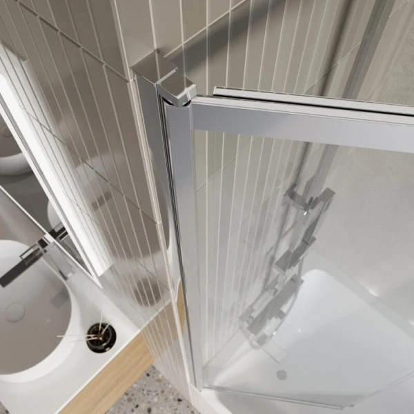 Шторка для ванны BelBagno Luce 100х145 см профиль хром LUCE-VF-11-100/145-C-Cr (детальная фотография), современные, hi-tech