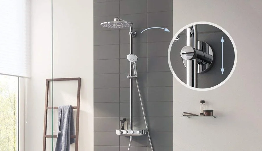 Душевая стойка Grohe Euphoria SmartControl белая луна 26507LS0 (детальная фотография), хром