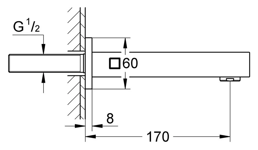 Излив для ванны Grohe Eurocube 13303000 (детальная фотография), для ванны
