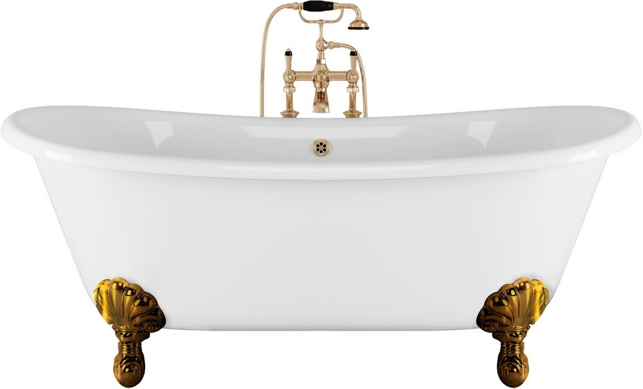 Ванна чугунная Devon & Devon Admiral 182х81 см ножки латунь полированная 2MRADMIRALOTDD (детальная фотография)
