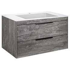 Тумба под раковину подвесная Vincea Chiara 2D 80 см серый камень