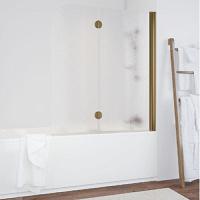 Душевая шторка на ванную профиль бронза стекло шиншилла Vegas-glass