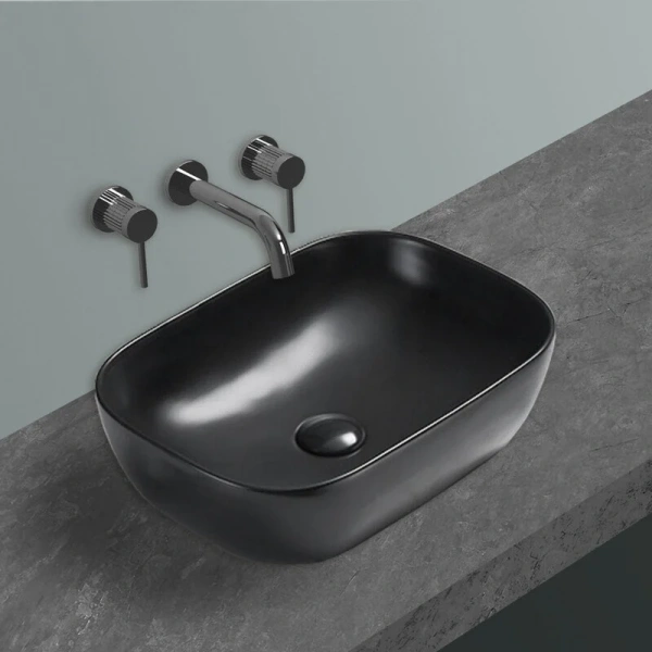 Раковина Vincea 45.5 см черная матовая VBS-102MB (детальная фотография), накладные (на столешницу), пристенные