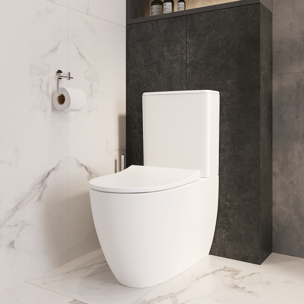 Унитаз компакт VitrA Sento сиденье тонкое 9830B003-7203 (детальная фотография), безободковые, сиденье с микролифтом , компакт, низкие