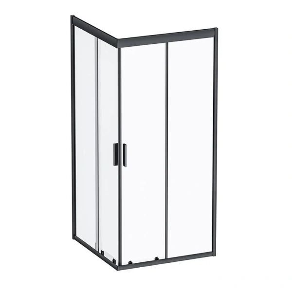 Душевой уголок Am.Pm Gem 90х90 см профиль черный W90G-403-090BT (детальная фотография)
