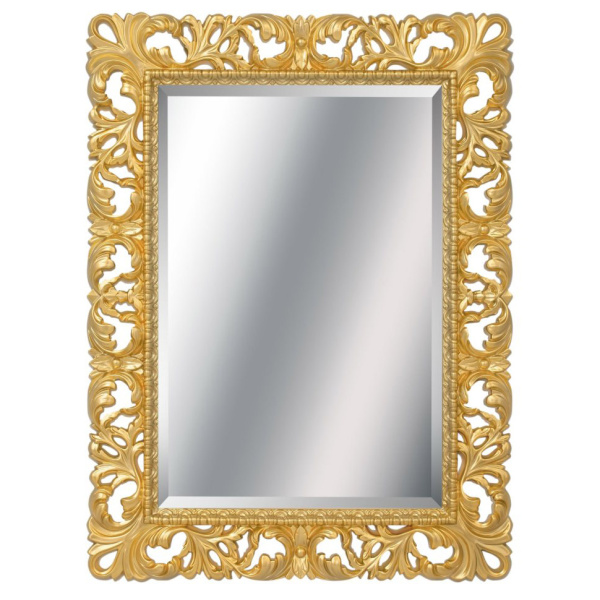 Зеркало прямоугольное с фацетом, цвет поталь золото, Tessoro Isabella 75 TS-1021-G/L (детальная фотография)