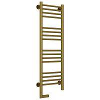 Полотенцесушитель электрический левый, цвет состаренная бронза перемычка прямая Сунержа Богема 2.0 1000х300