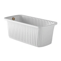 Ванна из искусственного камня Migliore Olivia Panello 174х80 см белая, фурнитура бронза