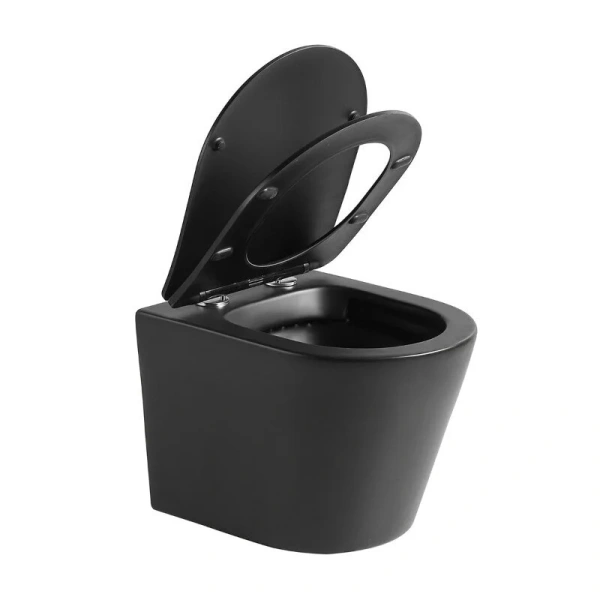 Унитаз подвесной Vincea Piatti черный матовый VT1-11SMB (детальная фотография), фарфор, керамика