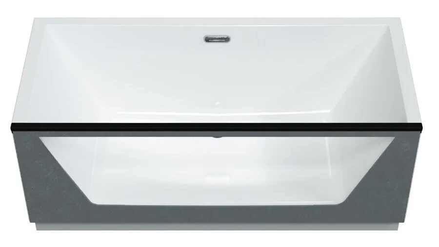 Ванна Aima Design Neo 170 x 75 см, 1 стекло принт бетон, отдельностоящая, белый, 01нео1775с1 (детальная фотография), акриловые