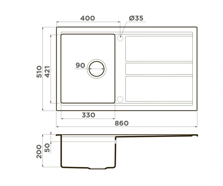 Мойка для кухни Omoikiri Kitagawa 86-GR 86 см Leningrad Grey 4993807 (детальная фотография), врезные