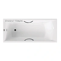 Чугунная ванна Vinsent Veron Devon VDV1807545H/E60327CH, 180 x 75 см, ручки хром, цвет белый
