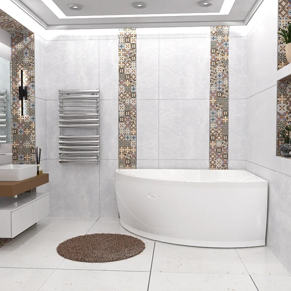 Акриловая ванна Радомир Алари 2-01-0-1-1-218/2-01-0-2-1-218, 168 х 120 см, L/R, с каркасом, белая (детальная фотография), угловые, приставные, встраиваемые