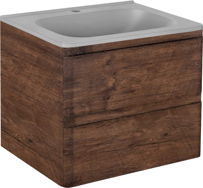 Тумба под раковину подвесная Vincea Vico 58,9 см R.Wood VMC-2V600RW (детальная фотография), под дерево
