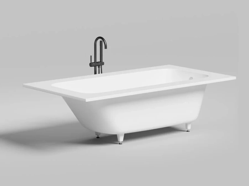 Ванна из искусственного камня Salini Orlando Vasta 190x100 см S-Sense белая глянцевая 102014G (детальная фотография), без гидромассажа, большие