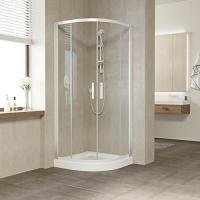 Душевой уголок профиль белый стекло прозрачное Vegas-glass