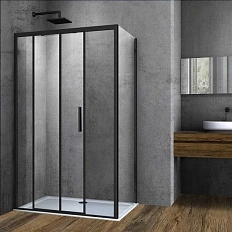 Душевой уголок Vincea Soft 110х90 см профиль черный