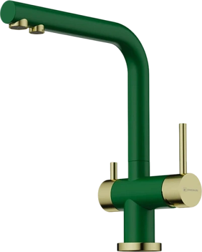Смеситель для питьевой воды Omoikiri Nagano RG-LG светлое золото/royal green - фото 1