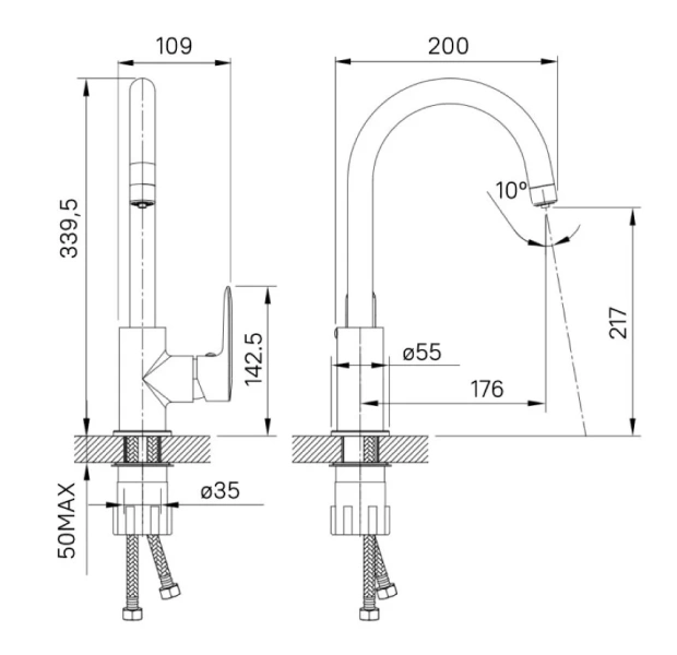 Смеситель для питьевой воды IDDIS Cuba белый CUBWTFJi05 (детальная фотография), для кухни