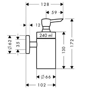 Дозатор для жидкого мыла Hansgrohe Logis хром 40514000 (детальная фотография), современные, hi-tech