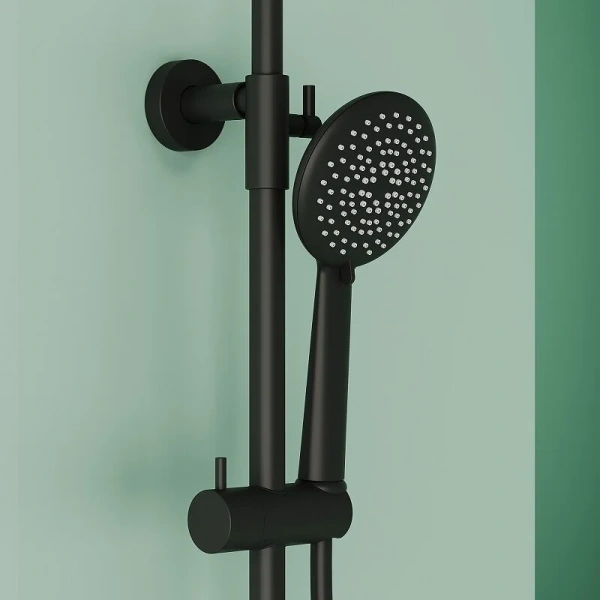 Душевая стойка Sancos Game черная матовая SC3002MB (детальная фотография), без излива