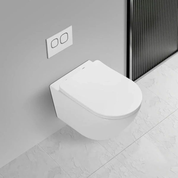 Унитаз подвесной Vincea Globo белый VT1-14T (детальная фотография), с горизонтальным, прямым выпуском, с прямым выпуском