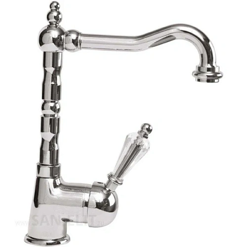 Смеситель для раковины Cezares Vintage хром, ручка с кристаллом Swarovski - фото 1