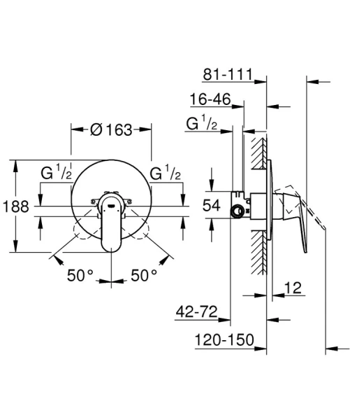Смеситель для душа Grohe Eurosmart Cosmopolitan 32880000 (детальная фотография), для душа