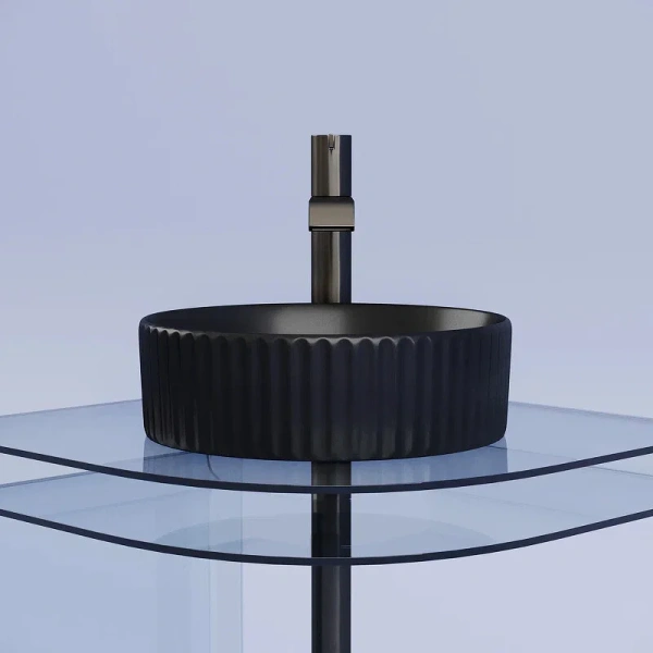 Раковина Ceramica Nova Element 36 см черная матовая CN6057MB (детальная фотография), накладные (на столешницу)