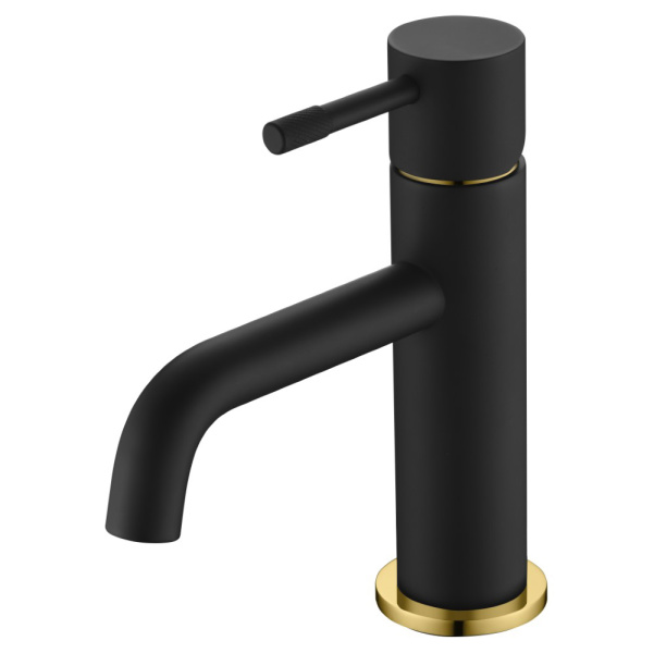 Смеситель для раковины Boheme Uno черный/золото 461-BG (детальная фотография)