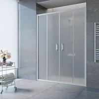 Душевая дверь профиль матовый хром стекло сатин Vegas-glass