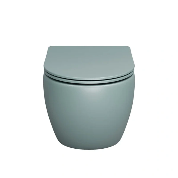 Унитаз подвесной Grossman Color мятный матовый GR-4455MNMS (детальная фотография), без бачка, со скрытым бачком